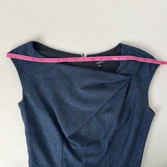 EUC - AXARA Paris sleeveless dark blue fine tweed midi dress. - Picture 13 of 14